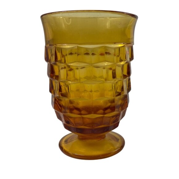 Colony Whitehall Cubist Amber Juice Glass Footed Tumbler - Picture 12 of 12